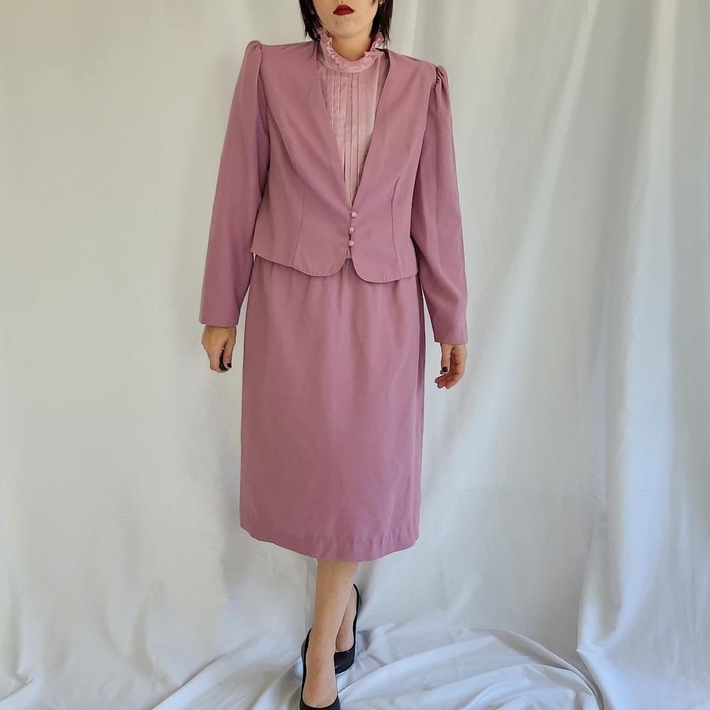 80s Mauve Day Dress with Jacket